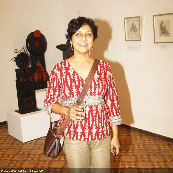 Anita Kamath Dudhane at an art and literary event at Sunaparanta Panaji, Goa.