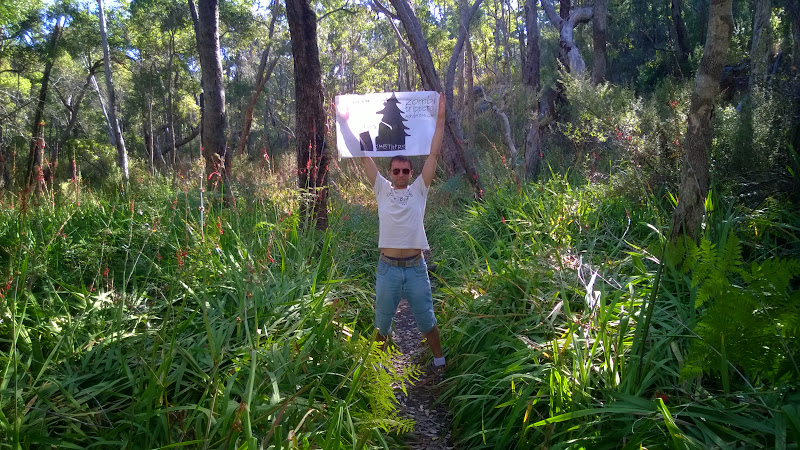 Zombitrippers' flag in the bush