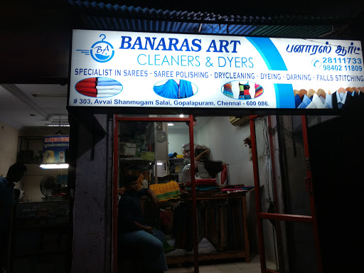 Banaras Art Dry Cleaners, 153, Opposite. Gee Gee Spring Flats, SBI Bank, Avvai Shanmugan Salai, Gopalapuram, Chennai, Tamil Nadu 600086, India, Dry_Cleaner, state TN
