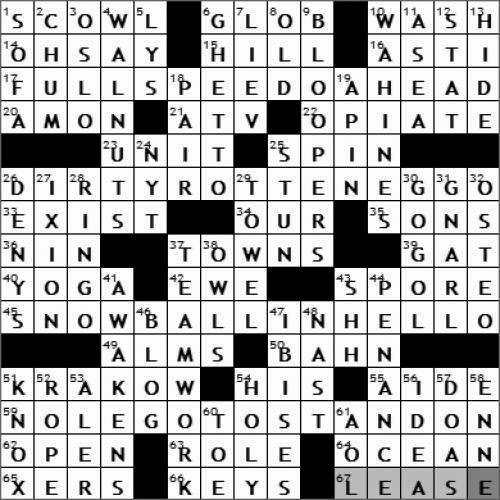 0705 11 New York Times Crossword Answers 5 Jul 11 Tuesday