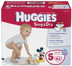  Huggies Snug and Dry Diapers, Step 5, Big Pack, 62 Count