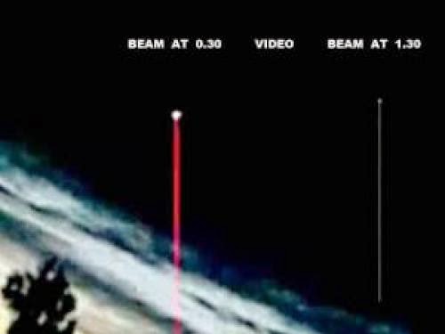 Triangle Ufo Accompanied By Orbs Shooting Beams Of Light Above Lithuania
