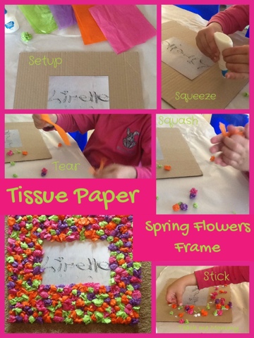Tissue paper Spring flower frame