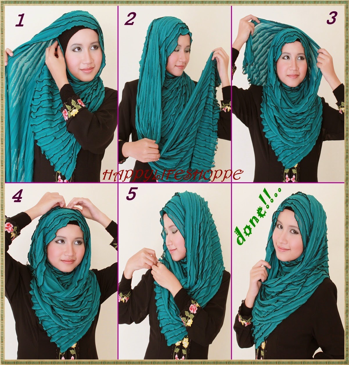 Tutorial Hijab Segi Empat Simple Untuk Wajah Bulat