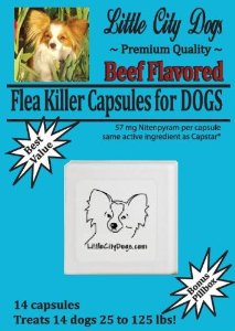  Little City Dogs BEEF FLAVORED Flea Killer Capsules for Dogs - 57 Mg Nitenpyram ...compare to Capstar� - 14 Capsules for Dogs 25 to 125 lbs