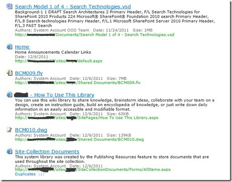 OOTB Search Results