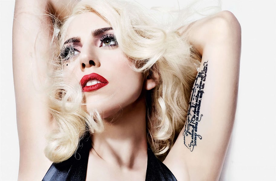 Top 10 Lady Gaga High Res Wallpapers, lady-gaga redlips and tattoo wallpaper