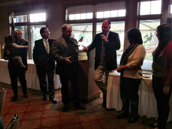 Dale Collison accepting the 2012 Lifetime Achievement Award at Fircrest Golf & Country Club, March 22, 2013.