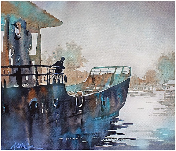 Old Boat - Wisconsin. Artist Thomas Schaller 