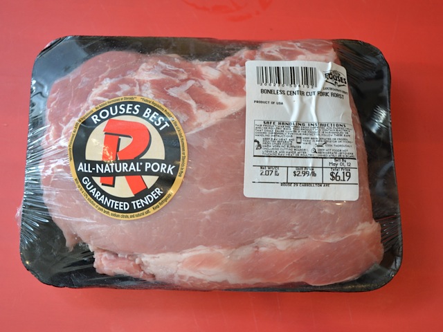 whole pork roast in packaging 