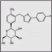 chemical structure of canagliflozin (tradename Invokana), a new drug for type 2 diabetes mellitus