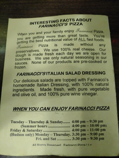Pizza Restaurant «Farinacci Pizza», reviews and photos, 9385 Olde 8 Rd, Northfield, OH 44067, USA