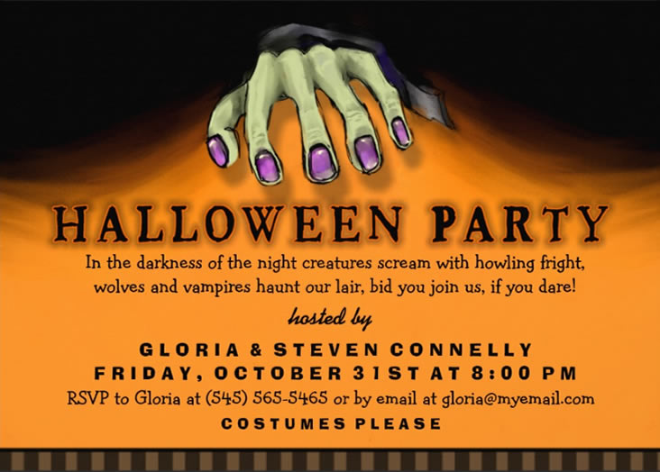 Halloween Spooky Hand Party Invitation
