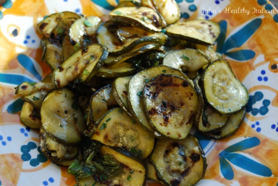 Julia's Healthy Italian Cooking: Grilled Zucchini Antipasto