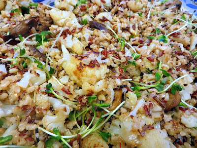 Quinoa with Roasted Cauliflower and Mushrooms