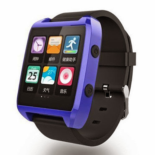  Digital Training TM SmartQ Z Watch Gear IPX7 Water-proof WiFi Bluetooth Multi-Touch Screen 4GB for Android Smartphone Tablet PC - Blue