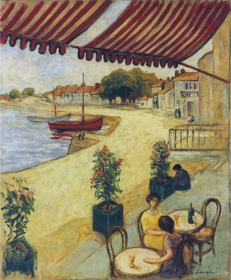 Henri Lebasque - Cafe in the port