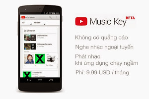 Music Key - Dịch vụ nghe nhạc trả phí của youtube