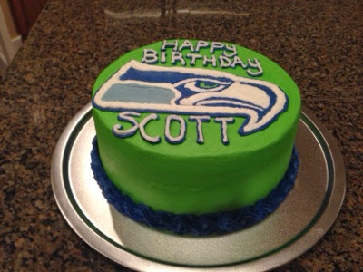 Seahawk Birthday and Super Bowl Cake