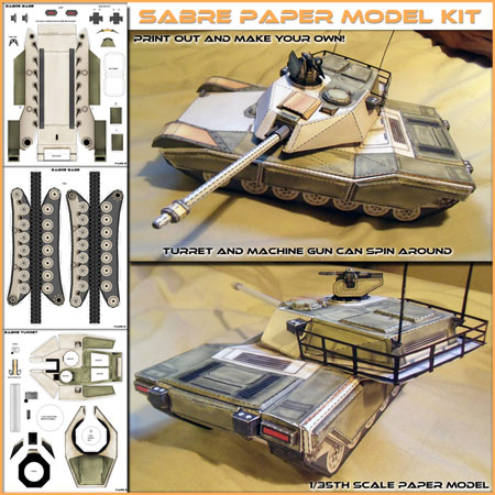 Sabre Main Battle Tank Papercraft