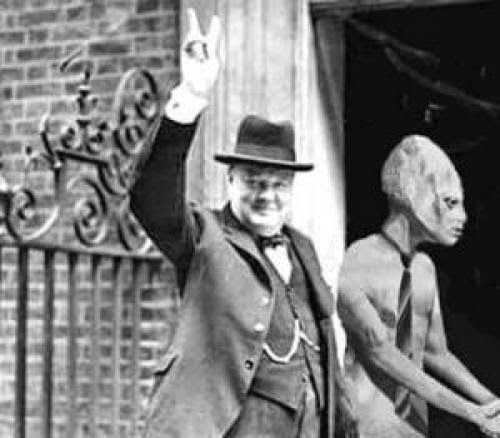 Winston Churchill And A Secrete Alien Cover Up Rep Striped Neckties