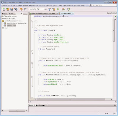 Crear clase Persona en Java con NetBeans