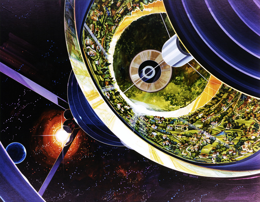 Space Colony Art from the 1970s