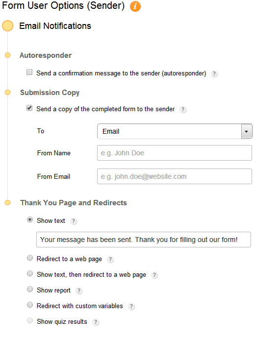 123FormBuilder actions made after submission