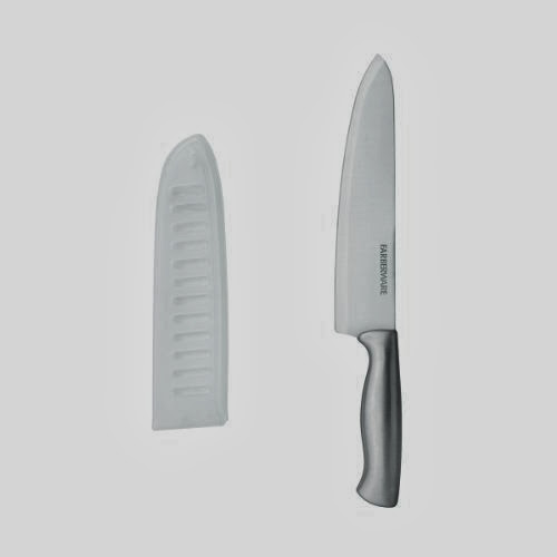 Farberware 8-Inch Chef Knife with Clear Sheath, Stainless Steel Handle