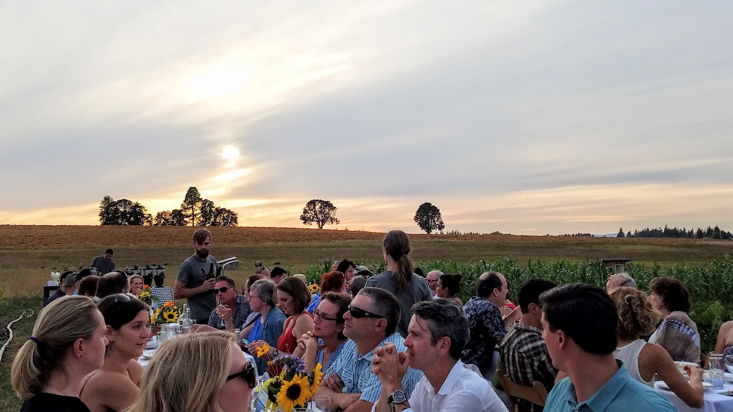 Plate and Pitchfork Farm Dinner, bringing farm to table dinners during the summer in Portland where guests dine al fresco on farms.
