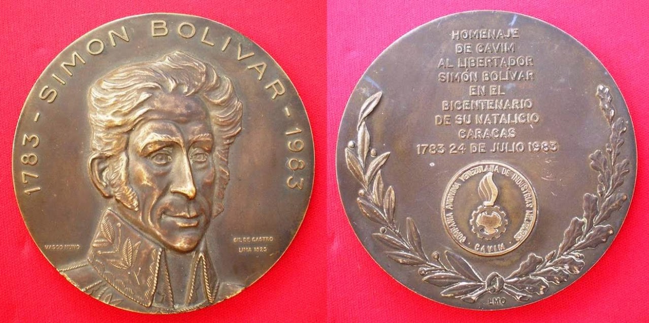 Dos Medallas de Simón Bolívar Bolivar-H