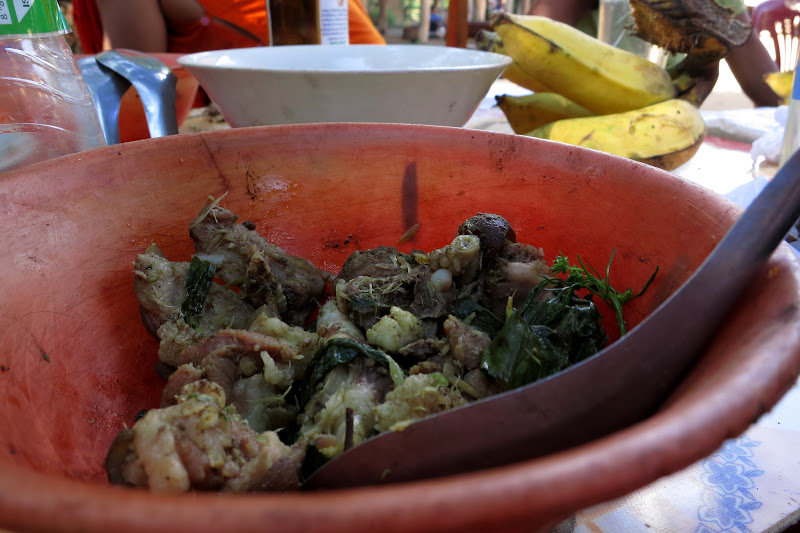 Boiled goat with herbs
