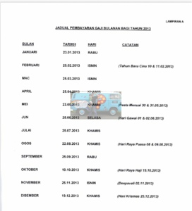 Jadual pembayaran gaji kakitangan awam 2013 | cerita blog saya