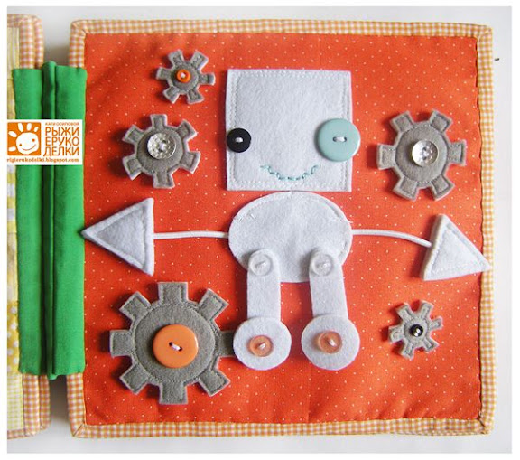 Quiet book robot Libros de texturas para bebé