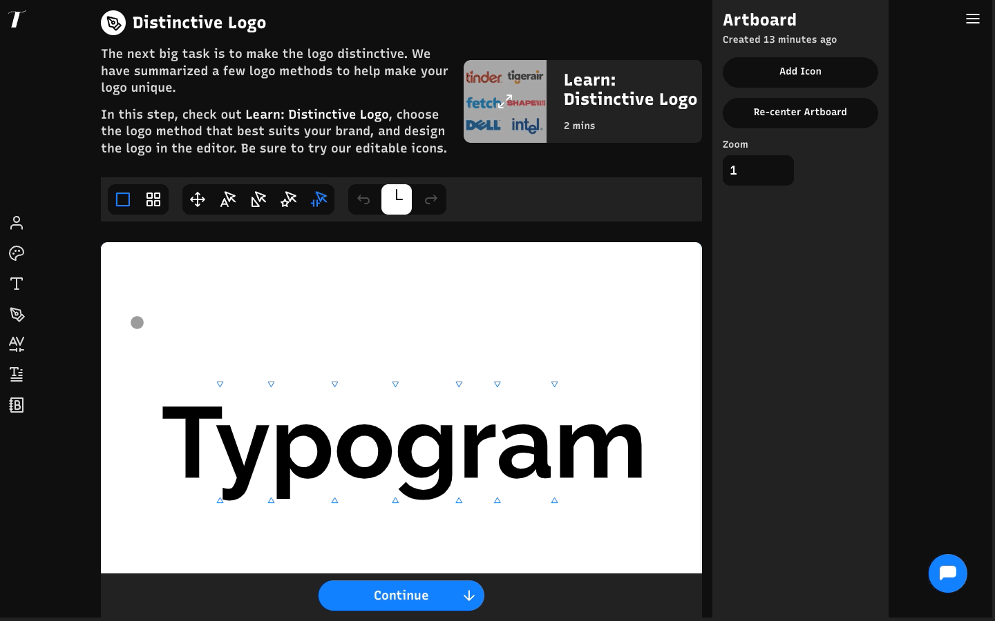 Typogram's custom logo editor- our logo methods help you design your unique logo.