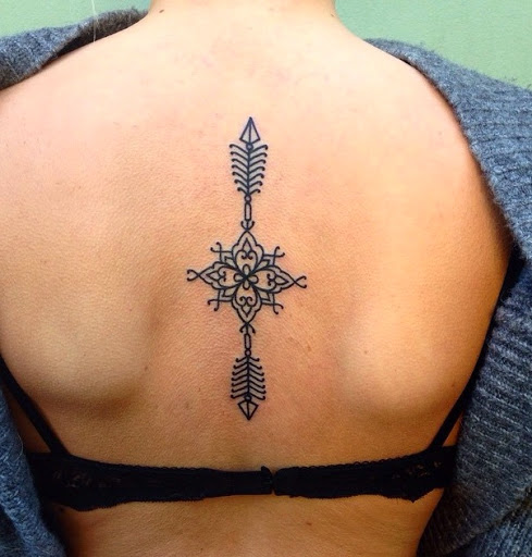 Aztec arrow tattoos back women