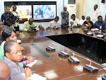 Des journalistes à la conférence de Nations Unies le 17/04/2013 au quartier général de la Monusco à Kinshasa. Radio Okapi/Ph. John Bompengo