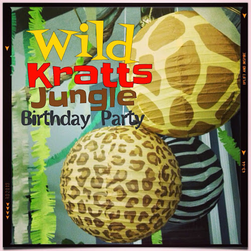 Wild Kratts birthday party, jungle birthday party, zebra cheetah giraffe paper plates, party pail