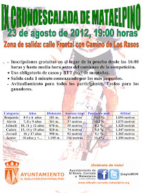 IX Cronoescalada de Mataelpino, jueves 23 de agosto de 2012 IX Cronoescalada de Mataelpino, jueves 23 de agosto de 2012