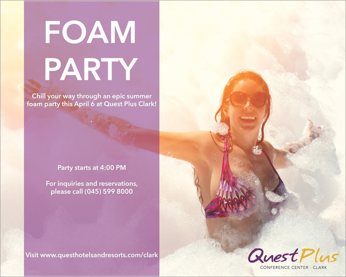 Pool Foam Party at Quest Plus Conference Center, Clark this April 6th