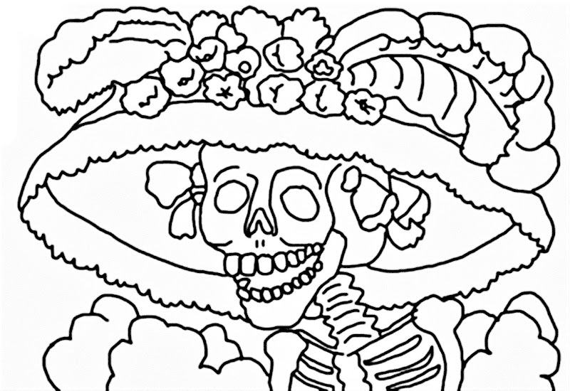 Images of the Catrina Skull coloring pages