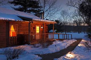 exterior cottage view with snow