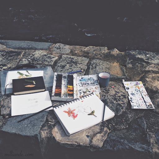 Watercolor%20Field%20Journal%20%2C%20Art%20Journaling%20with%20Milliande%20%2C%20Sketchbook%20Peeks