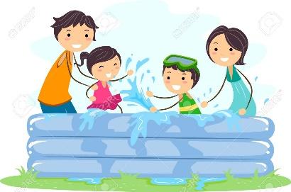 Illustration Of A Family Playing In An Inflatable Pool Stock Photo, Picture And Royalty Free Image. Image 9781896.