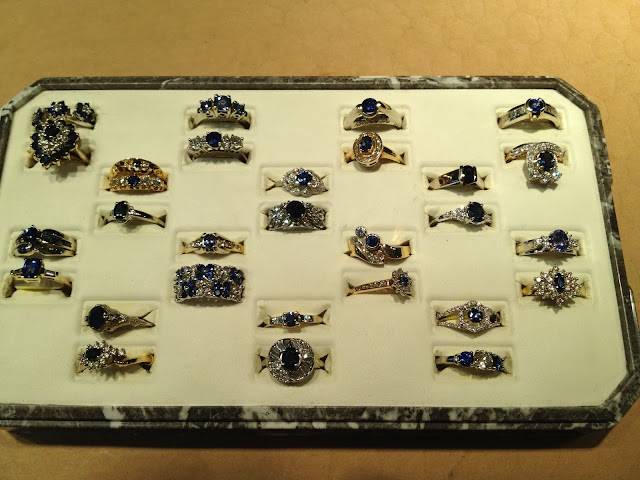 Blue Sapphire Yellow Gold Diamond Rings