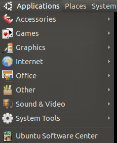Ubuntu Applications Menu Ubuntu Applications Menu