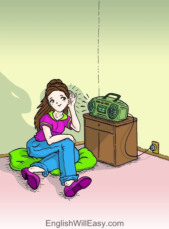 listen Picture Card For Kids- Verbs- listen