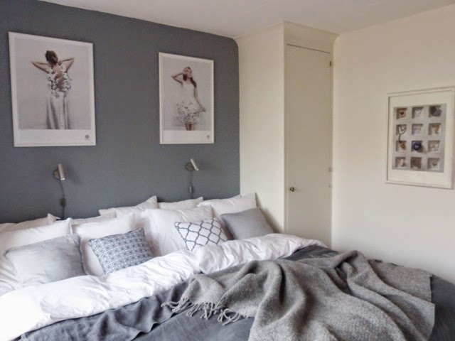 Casa vik: fondvägg i grått minimake over sovrum