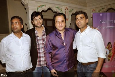 (L-R) Gajendra Singh, Aryeman Bhatia and Mahesh Thakur share a frame at the launch of television show 'Ghar Aaja Pardesi', held at Andheri in Mumbai on January 28, 2013. (Pic: Viral Bhayani)