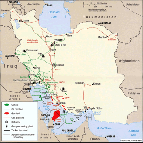 Iran Gas And Oil Fields